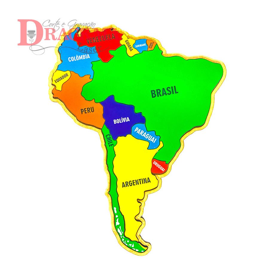 Quebra-Cabeça Mapa da América do Sul - Drackma