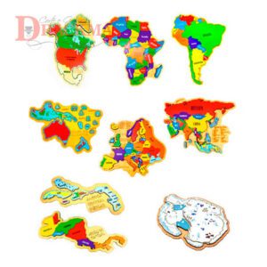 Quebra-Cabeça Mapa África, Oceania, América do Sul e Norte, Central Ístmico e Insular, Europa, Ásia e Antártida