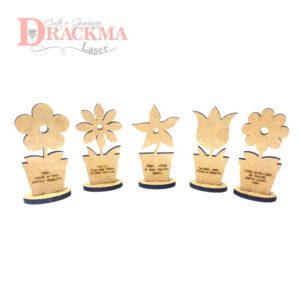 20 Lembrancinhas Dia Das Mães Modelo Vaso de Flores MDF Cru