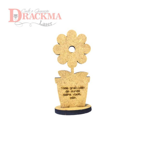 20 Lembrancinhas Dia Das Mães Modelo Vaso de Flores MDF Cru