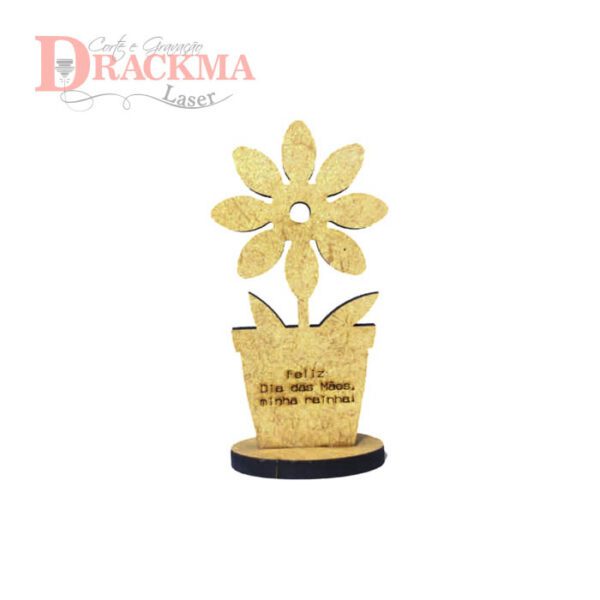 20 Lembrancinhas Dia Das Mães Modelo Vaso de Flores MDF Cru