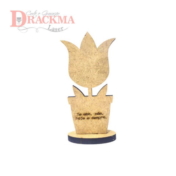20 Lembrancinhas Dia Das Mães Modelo Vaso de Flores MDF Cru