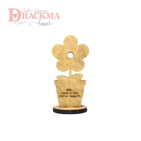 20 Lembrancinhas Dia Das Mães Modelo Vaso de Flores MDF Cru