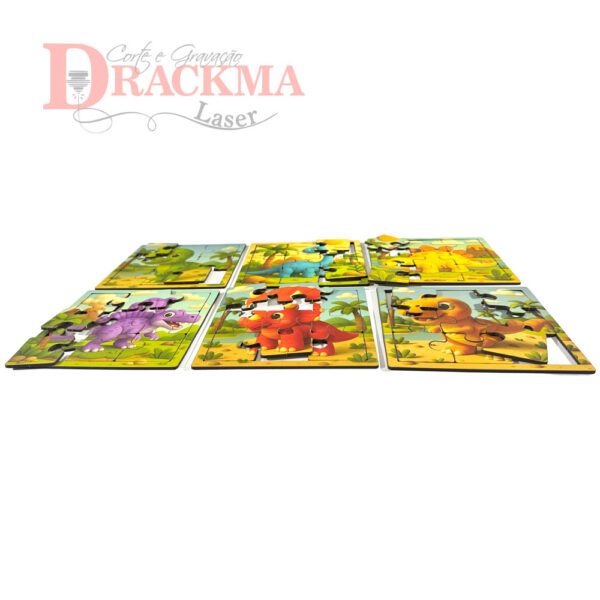 Kit Quebra-Cabeça Dinossauro 6 Jogos