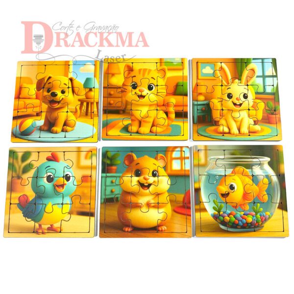 Kit Quebra-Cabeça Animais Domésticos 6 Jogos