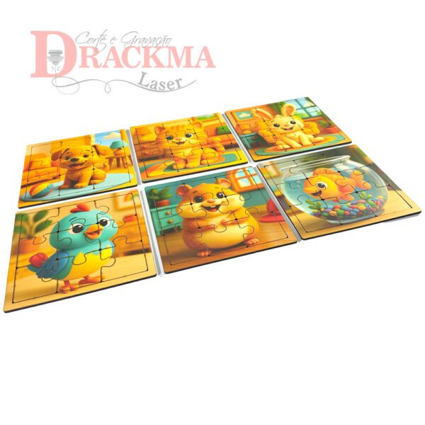 Kit Quebra-Cabeça Animais Domésticos 6 Jogos