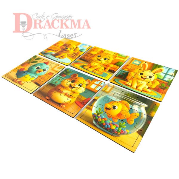 Kit Quebra-Cabeça Animais Domésticos 6 Jogos