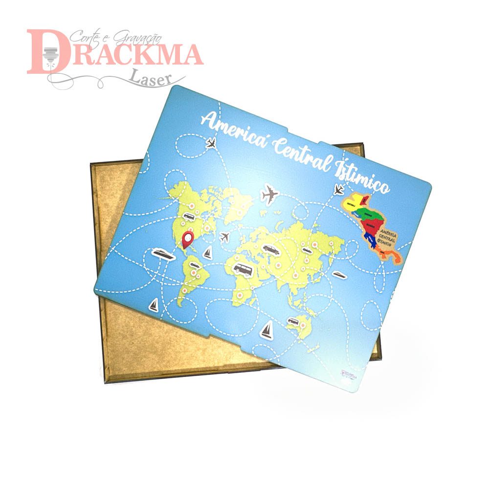 Caixa para Mapa da América Central Insular