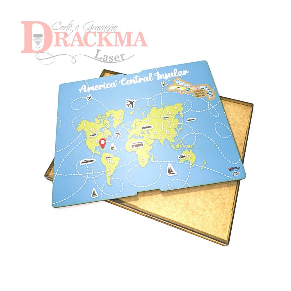 Caixa para Mapa da América Central Insular