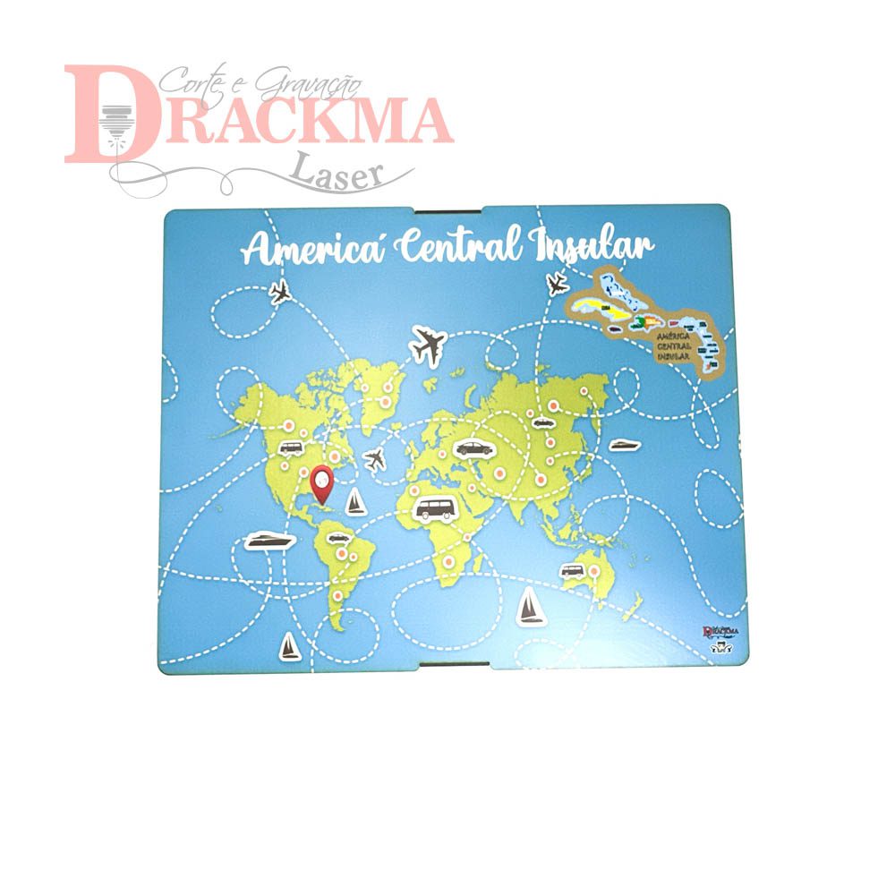 Caixa para Mapa da América Central Insular