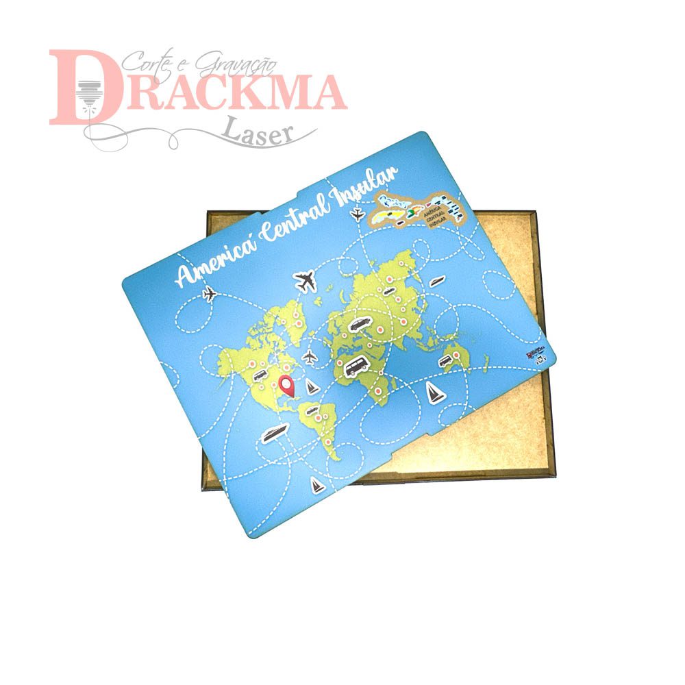 Caixa para Mapa da América Central Insular