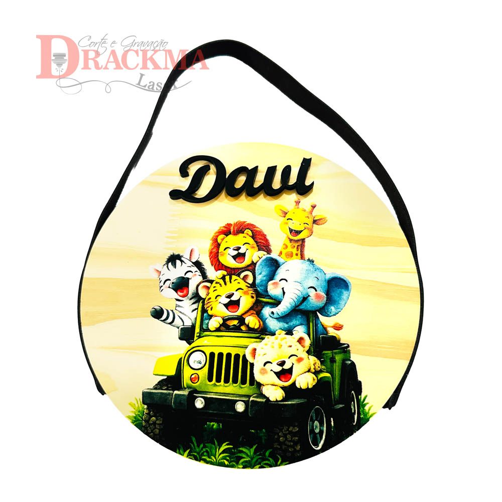 Porta Maternidade Safari Infantil Jeep Animais