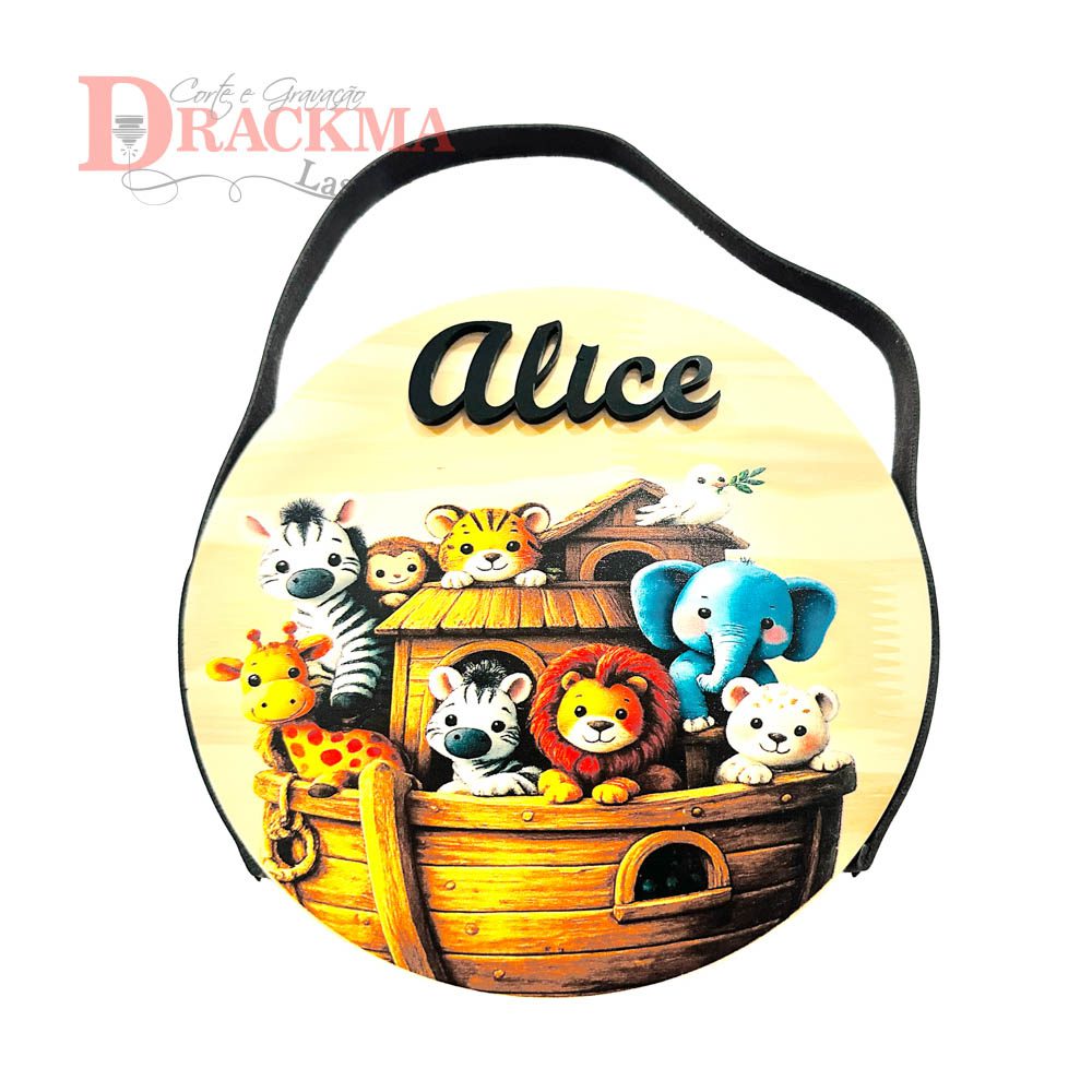 Porta Maternidade Arca de Noé Infantil