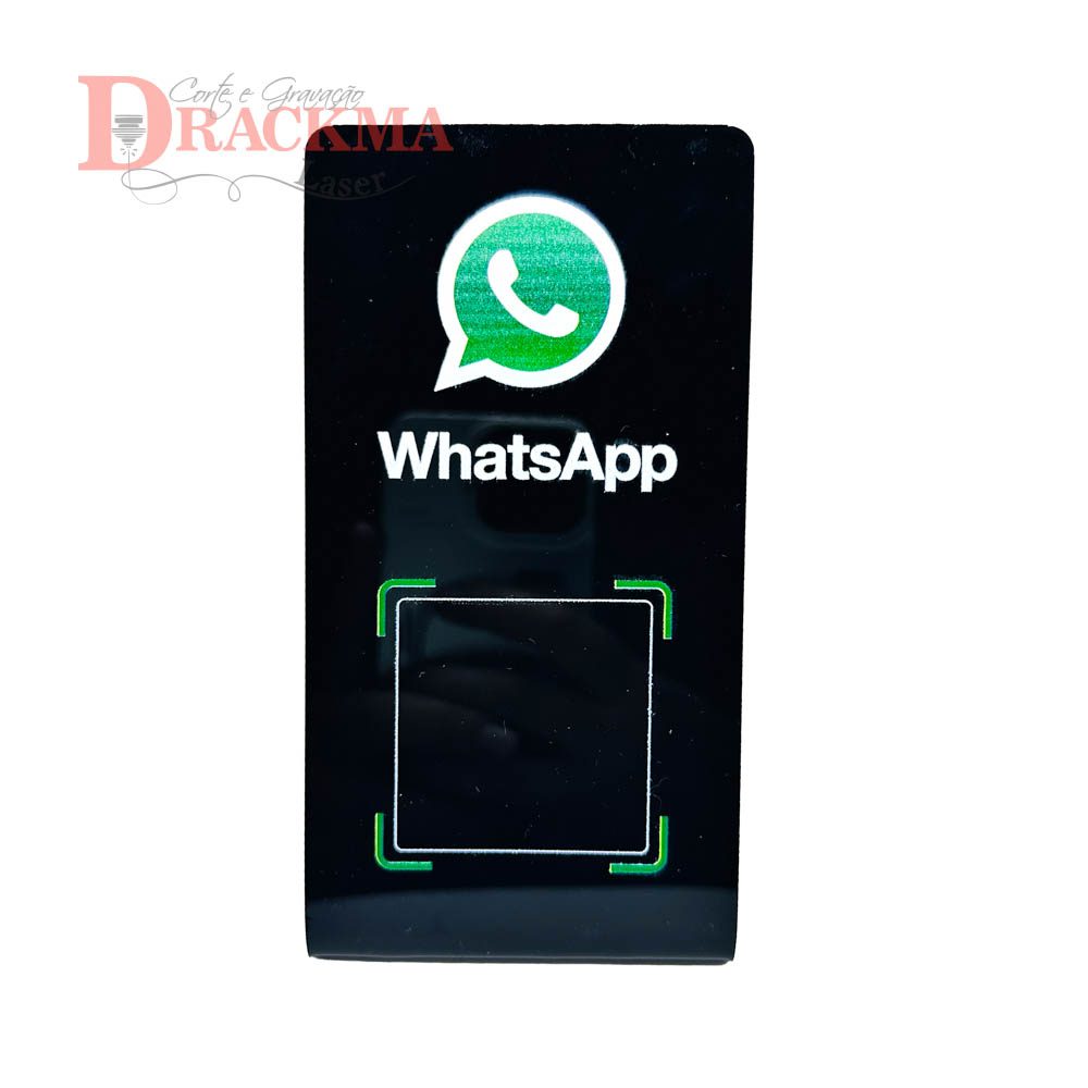 Placa QR Code WhatsApp Acrílico