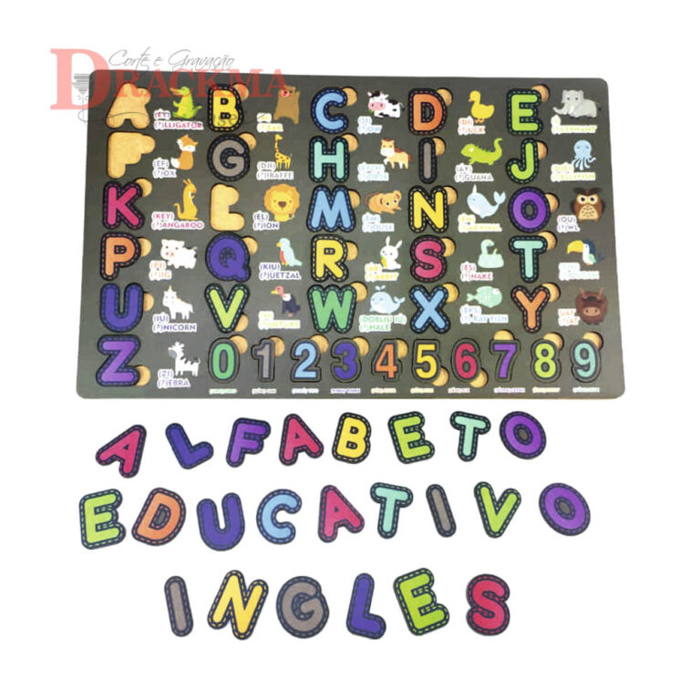 Brinquedos Montessoriano Letras De Alfabeto Números Inglês