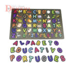 Letras De Alfabeto + Número Coloridos Em Mdf Português