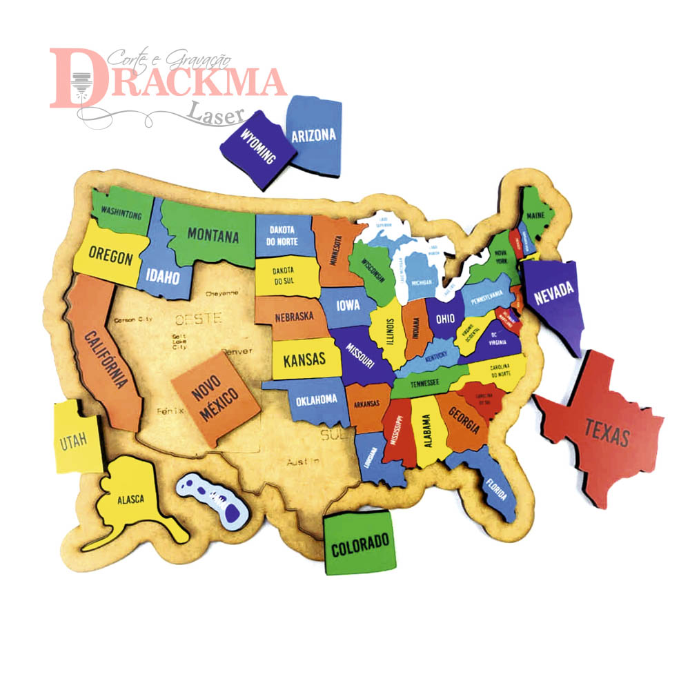 Quebra-Cabeça Mapa Dos Estados Unidos