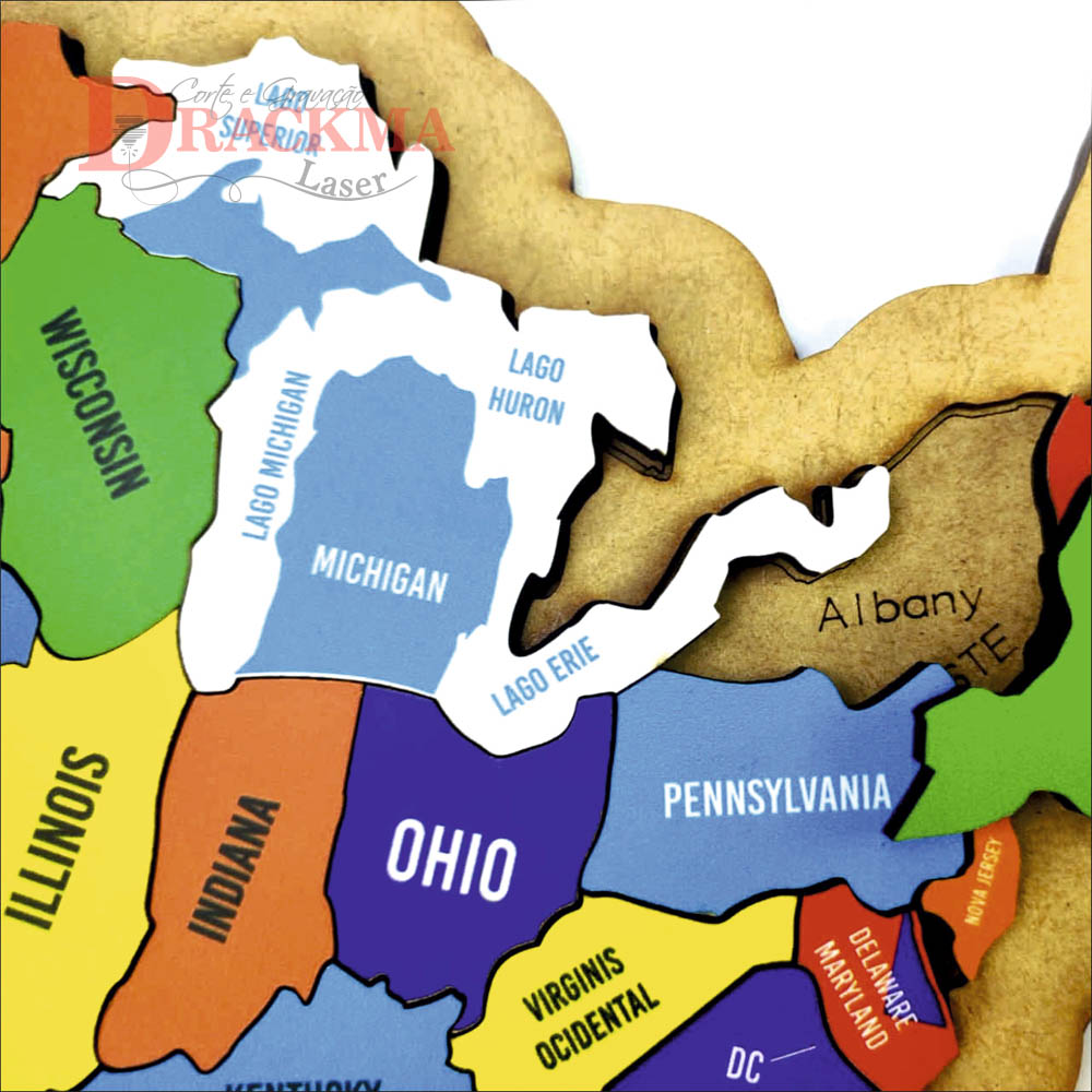Quebra-Cabeça Mapa Dos Estados Unidos - Imagem 4
