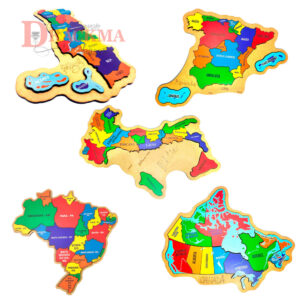 Kit Quebra-cabeça Mapas Portugal Espanha Itália Canadá Brasil