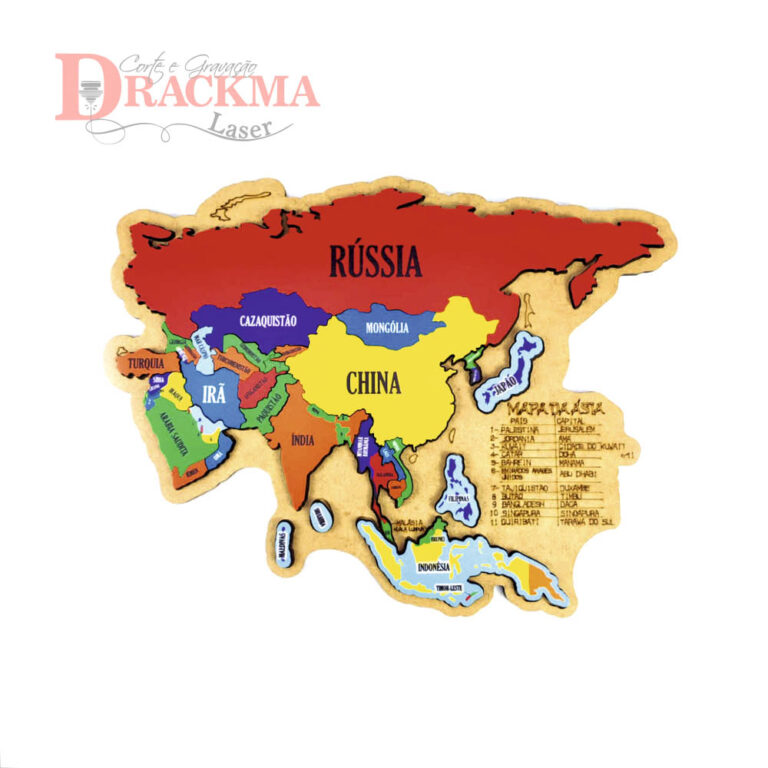 Quebra-Cabeça Mapa Da Ásia Educativo