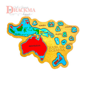 Quebra-Cabeça Mapa da Oceania Educativo Países e Capitais