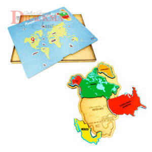 Quebra-Cabeça Mapa da América do Norte com Caixa