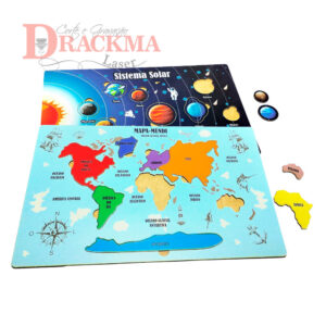 Kit Tabuleiro Sistema Solar – Quebra-Cabeça Mapa Mundi