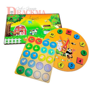 Kit Quebra-Cabeça Relógio – Jogo da Memória Tartaruga – Quebra-Cabeça Fazendinha