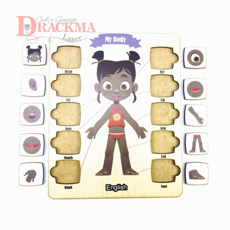 Corpo Humano Menina Negra Inglês