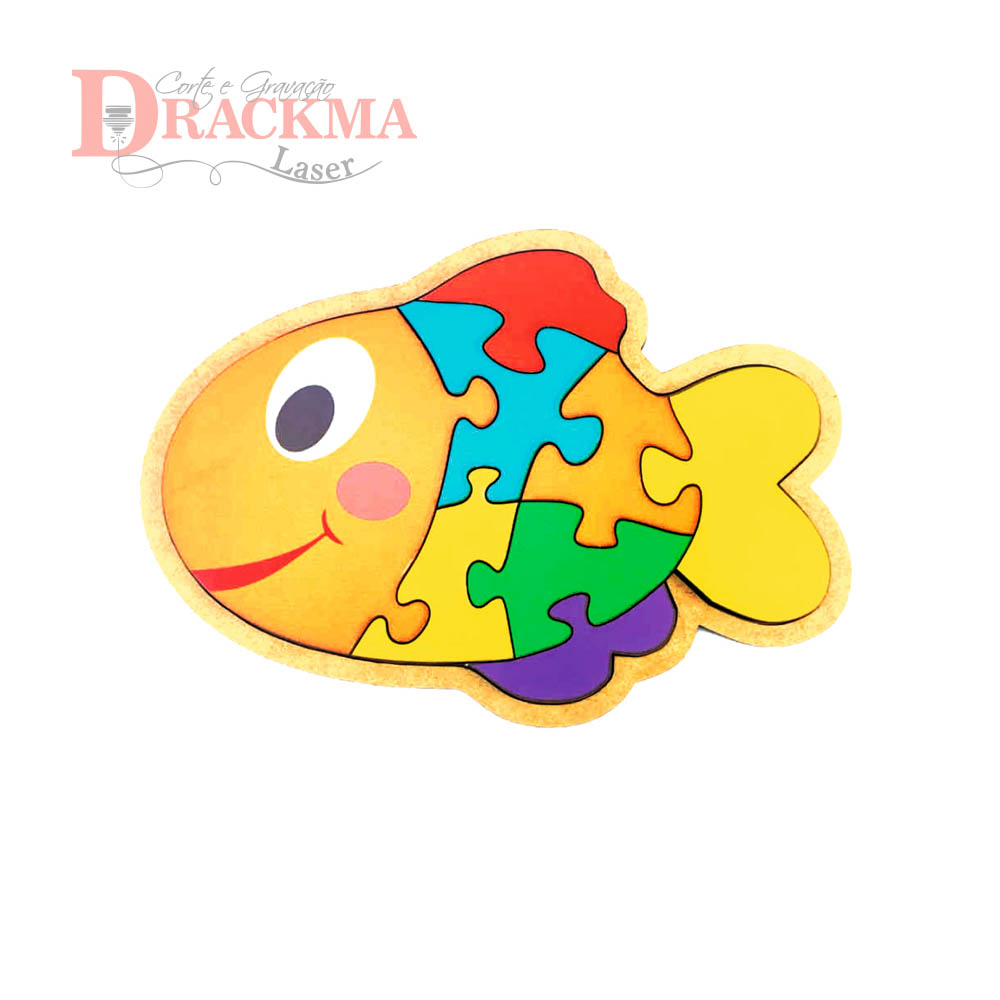Quebra-cabeça Peixe Infantil Educativo Pedagógico