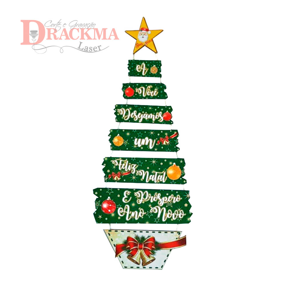 Árvore De Natal Para Porta e Parede Em Mdf