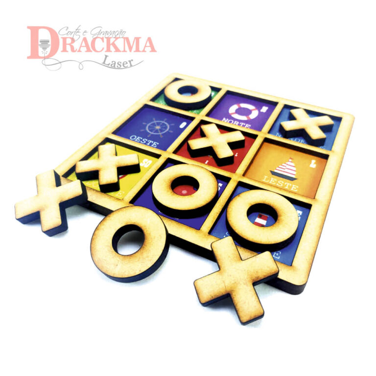 Jogo Da Velha Bússola Educativo Em Mdf Colorido