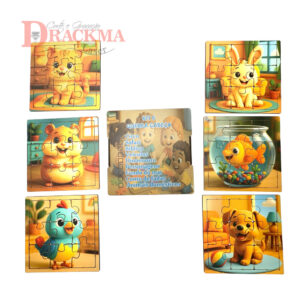 Kit Quebra-Cabeça Animais Domésticos 6 Jogos