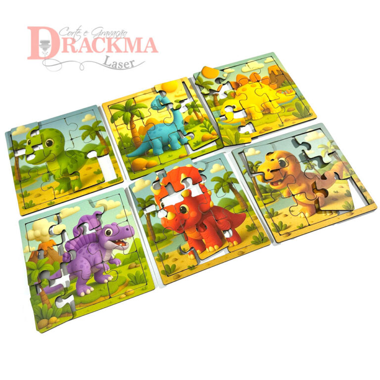 Kit Quebra-Cabeça Dinossauro 6 Jogos