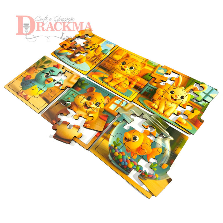 Kit Quebra-Cabeça Animais Domésticos 6 Jogos