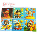 Kit Quebra-Cabeça Medieval Infantil Educativo Montessoriano 6 Jogos com Figuras Modernas