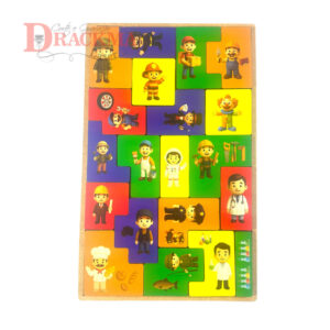 Jogo Tetris Profissões Infantil em MDF 6mm – Quebra-Cabeça Educativo Montessoriano com 20 Peças