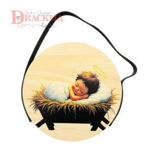 Porta Maternidade Bebê Anjo Dormindo - Nome Personalizado