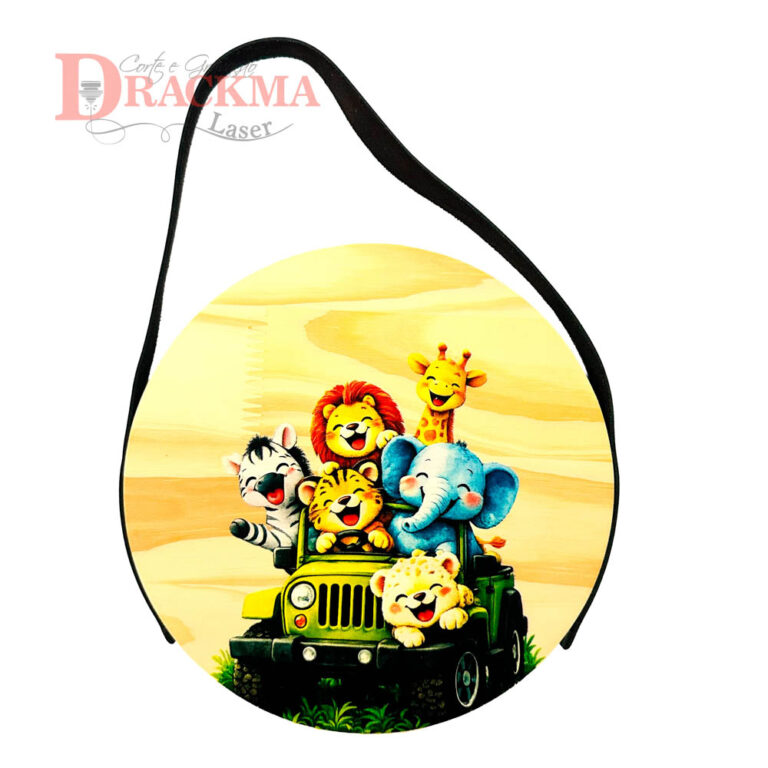 Porta Maternidade Safari Infantil Jeep Animais - Nome Personalizado