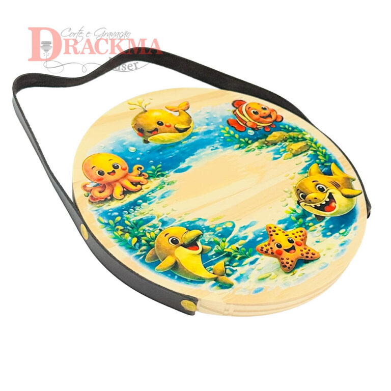 Porta Maternidade Fundo do Mar Infantil - Nome Personalizado