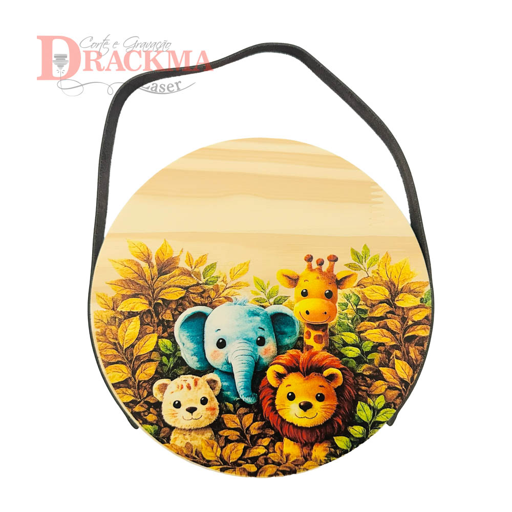 Porta Maternidade Safari Aquarela - Nome Personalizado