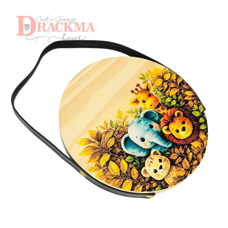 Porta Maternidade Safari Aquarela - Nome Personalizado