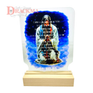 Luminária Salmo 23 em Acrílico Decoração Cristã Religiosa