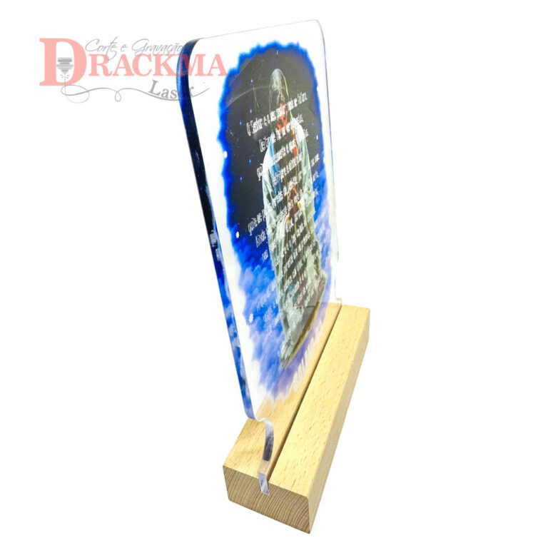Luminária Salmo 23 em Acrílico Decoração Cristã Religiosa