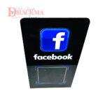 Placa QR Code Facebook Acrílico Display de Balcão Comércio