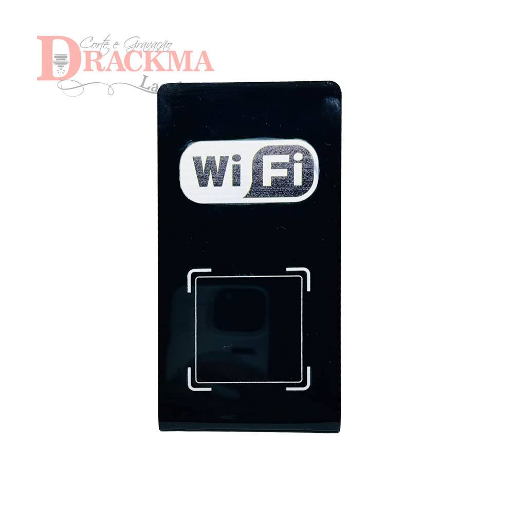 Placa QR Code WiFi Acrílico Display de Balcão Comércio