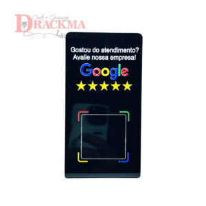 Placa QR Code Google Avaliação Acrílico Display de Balcão